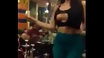 lebanese girl dancing in the coffe shop