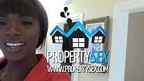 PropertySex - Hermosa agente inmobiliaria negra sexo interracial con el comprador