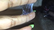Fingering my tight black creamy pink pussy
