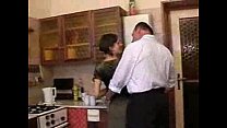 step Dad and Daughter in Kitchen