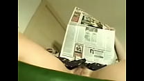 Blonde MILF farting while reading the newspaper On shittytube