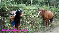 (Onlyfans.com/heatherdeep) Heather Deep 4 wheeling on scary fast quad and Peeing next to horses in the jungle
