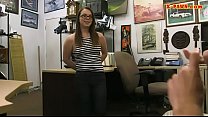Babe with glasses banged by pawn keeper at the pawnshop