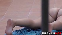 Krakenhot - Voyeur video of a hot mature taking a sunbath