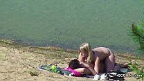 Voyeur Giovane coppia tedesca scopa alla spiaggia di Amburgo