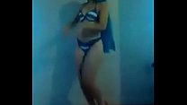 Girl dancing in cosplay bikini
