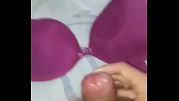 Masturbating in my step aunt's bra and staining it with semen