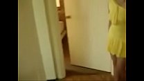 I in sexy yellow dress self pee and piss on cum on face