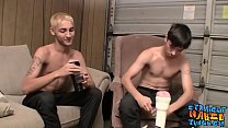 Twinky buddies toying their fat cocks with fleshlights