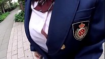 Cum on clothes HAME Presa di ragazze della scuola di procace con la coppa H vestita in uniforme estremamente carina