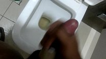 Sexy indian gay playing with dick in office toilet