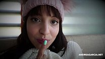 Sexy latin girl having fun in a dirty interview and masturbation - AndreaGarcia (net)