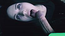 the guy made a beautiful brunette do a blowjob and cum on her face