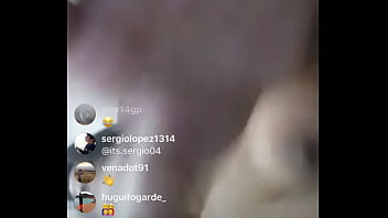 Girl shows boobs on Instagram live
