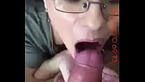 Cumshot in the mouth of the university student