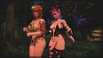 Shemale Fairy baise Amazon dans la forêt - Animation 3D Cartoon Futa Porno