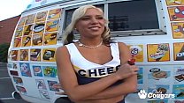 Cheerleader Kacey Jordan Wraps Her Big Meaty Pussy Lips Around The Cream Mans Ding Dong
