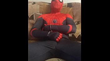 gay spiderman solo spandex suit