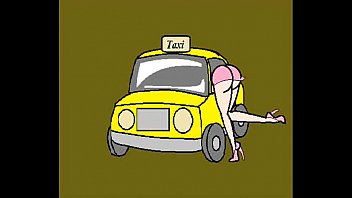 Frau bezahlt für den Taxi-Cartoon