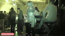 Upskirt flashing in a club by Jeny Smith. Hidden camera