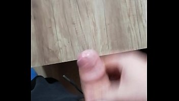 Teenager cum on the table
