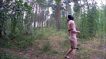 extreme selfbondage walk in forest.
