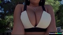 Bigtits amateur gets deeply drilled outdoors