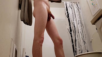 Taking a shower and jerking off