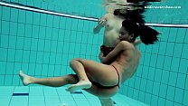 Markova and Zlata Oduvanchik swimming naked in the pool