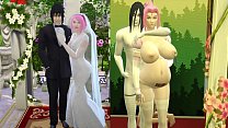 Casamento de Sakura Parte 4 Naruto Hentai Obediente e esposa domesticada Grávida de suas casas na frente dela Cuckold e Triste Marido Netorare
