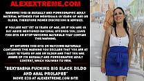 Sexysasha fucking big black dildo and anal prolapse