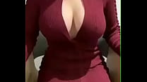 Red dressed big boobs girl show boobs whats her name