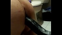 Teen takes bbc dildo up the ass