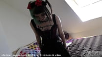 18yo andy teen super cute goth spinner huge dildo and blowjob