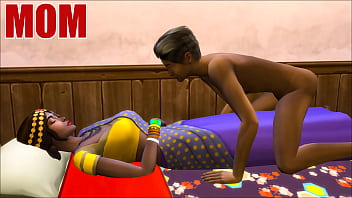 Индийские мать и сын - навещают мать в ее комнате и спят в одной постели