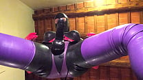 Close up view on Latexitaly's immense gummed cock