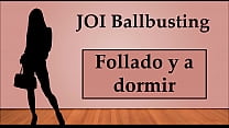 (Em espanhol) JOI Ballbusting Anal e durma com um vibrador