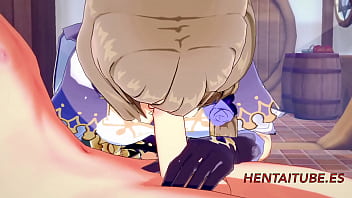 Genshin Impact Hentai - Lisa Fare sesso con un ragazzo biondo e lui le sborra in bocca, tette e figa 1/3