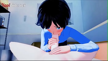 Evangelion Yaoi Hentai 3D - Shinji x Kaworu. Paja, mamada y a pelo y se corre en la boca y el culo