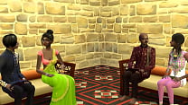 Индийские мама и папа учат брата и сестру делать настоящий массаж