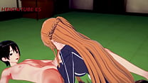 Sword Art Online Hentai 3D - Asuna x Kirito - Handjoob, pompino, scopa con sperma dentro - Anime Manga Japanese Porn