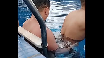 Busted! Males fucking in the hotel pool