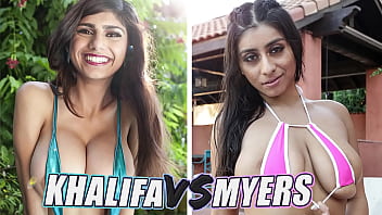 BANGBROS - Batalla de las cabras: Mia Khalifa vs Violet Myers (Segunda ronda)