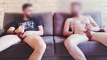 Two Guys Jerking Off Together Big Dick and Moans With Pleasure