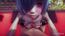 Re：ゼロから始める異世界生活-レムハードセックス[手コキ、フェラチオ、おっぱいジョブ、3P]（無修正）-日本のアジアのマンガアニメゲームポルノ