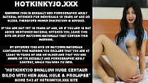 Hotkinkyjo se traga un enorme consolador centauro con su agujero anal y prolapso