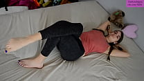 TSM - Stitch poses her sexy feet with blue painted toe nails
