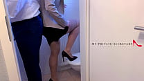 my private secretary fucked by the boss in the office restroom no protection