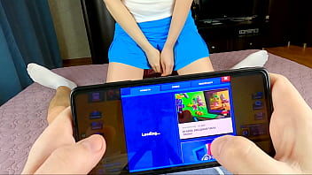 He playing in Brawl Stars and Stepsister asked to rate her blowjob skills! And she seduces her and suck his hard cock! POV 4K - Nata Sweet