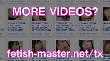 Japonês Asiático Língua Cuspido Rosto Nariz Lambendo Chupando Beijando Masturbação Fetiche - Mais em fetish-master.net